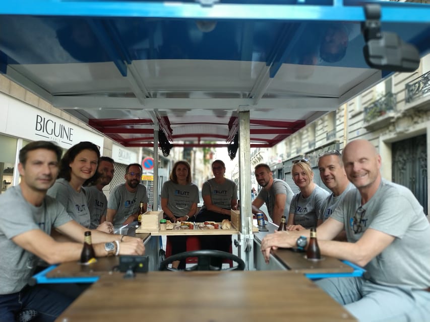 Paris: Beer Bike Bar With Drinks Included - The Champs Elysées finish