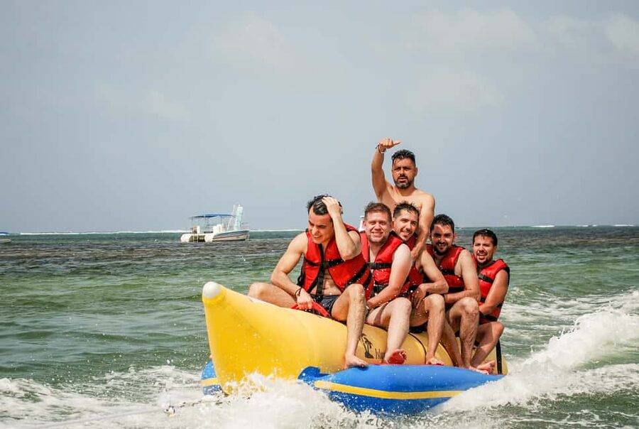 Party Boat and Snorkelling in Punta Cana - Passing Dolphin Island from the boat