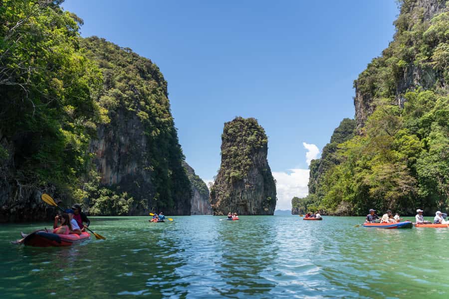 Phuket: Phang Nga Bay Lunch and Dinner Sunset Party Cruise - The live DJ changes the tone completely