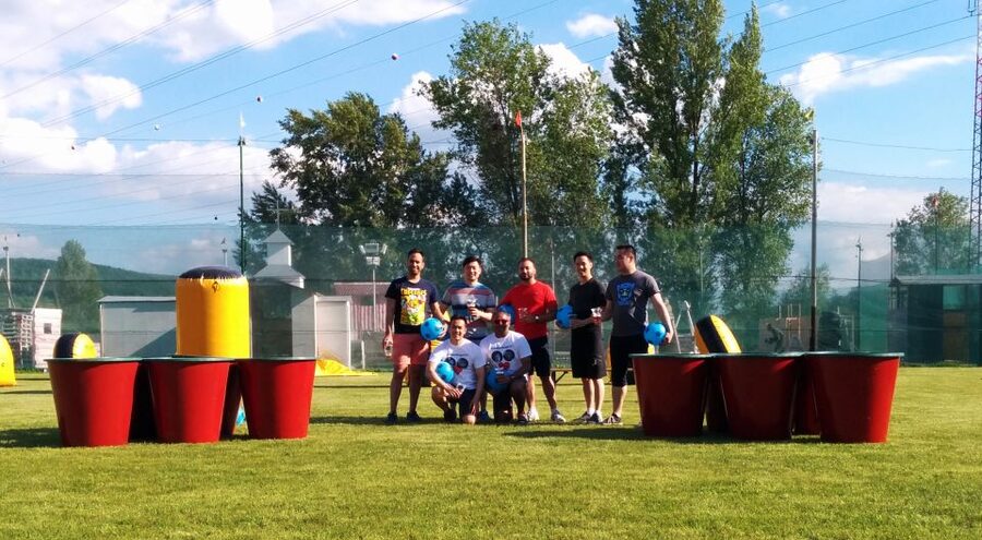 Prague : Giant Foot Darts and Giant Beer Pong Game - From Prague Streets to the Activity Venue