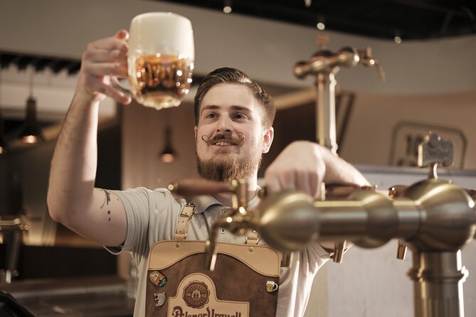 Prague Pilsner Urquell Experience with 3 Free Beer Tastings - The shop and personalized souvenirs