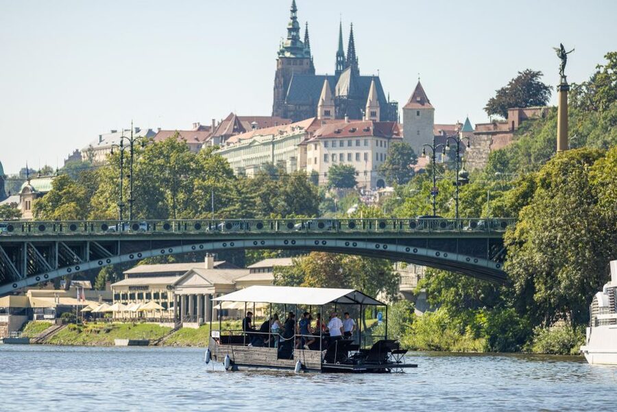 Prague: Private Cycle Boat River Tour with Beer or Prosecco - Prague’s architecture from the river