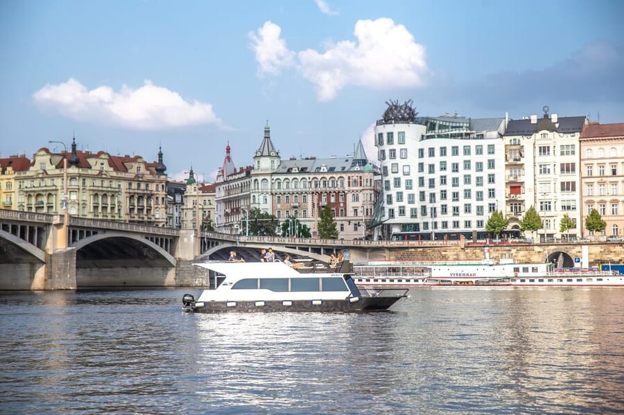Prague: Private River Cruise with Unlimited Beer or Prosecco - A private view of Prague from the Vltava