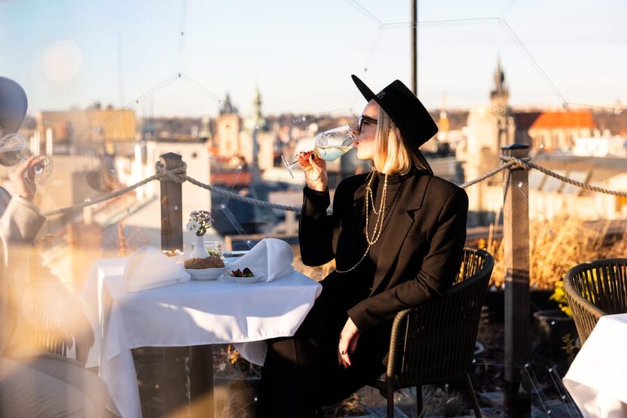 Prague: Sky Bar Aperitivo Menu with Drink & Panoramic Views - The View: Prague Castle, Gardens, and the Skyline