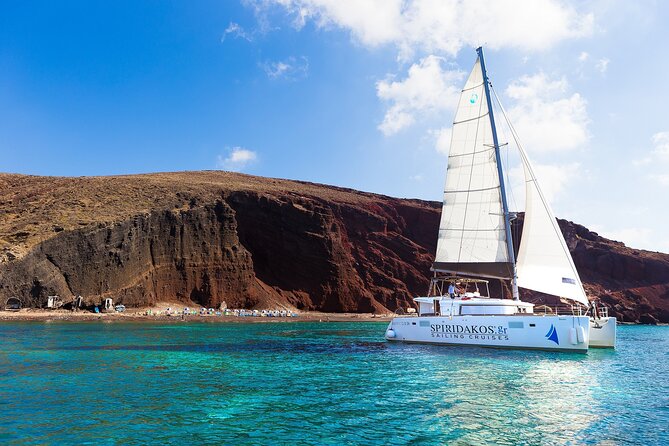 Premium Small-Group Catamaran Cruise with BBQ, Open Bar, Transfer - Why seeing Santorini from the water matters