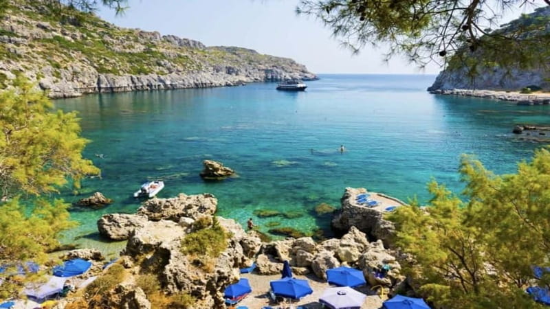 Rhodes: Boat Party Cruise with Live DJ - Anthony Quinn Bay and the first champagne game