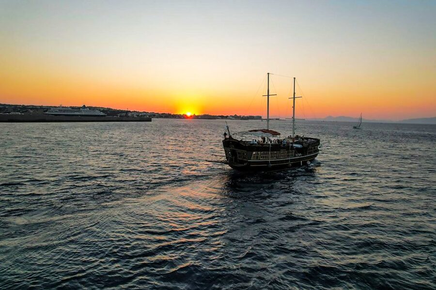 Rhodes: Sunset Cruise with Greek BBQ and Unlimited Drinks - Kallithea Springs: one hour for swimming or sitting back