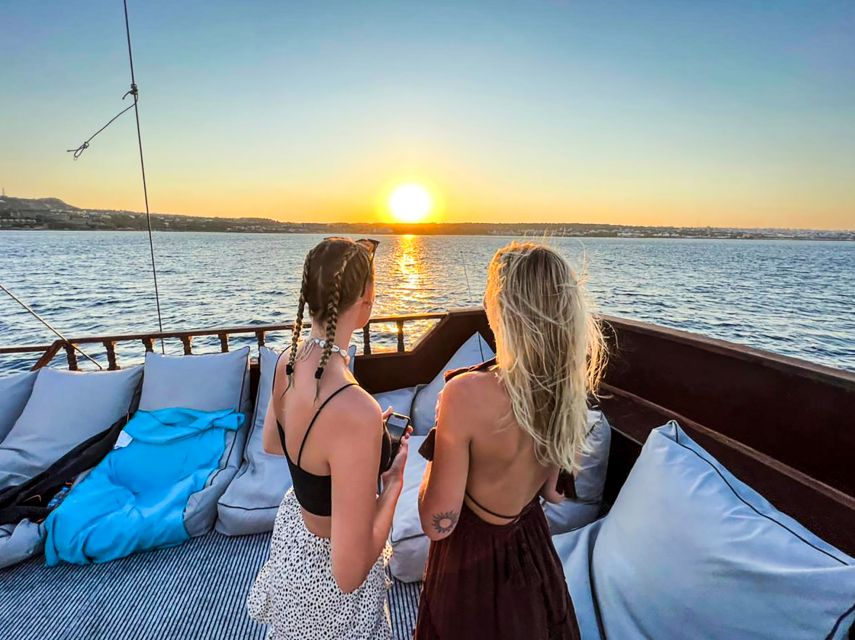 Rhodes: Sunset Cruise with Greek BBQ and Unlimited Drinks - The first 45 minutes: harbor views and open-bar service