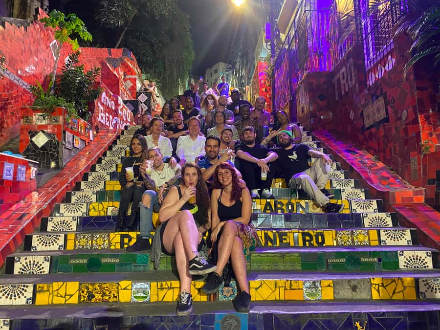 Rio: Pub Crawl in Lapa with Cachaça Tasting and Live Samba - Selarón Steps: a short cultural pause