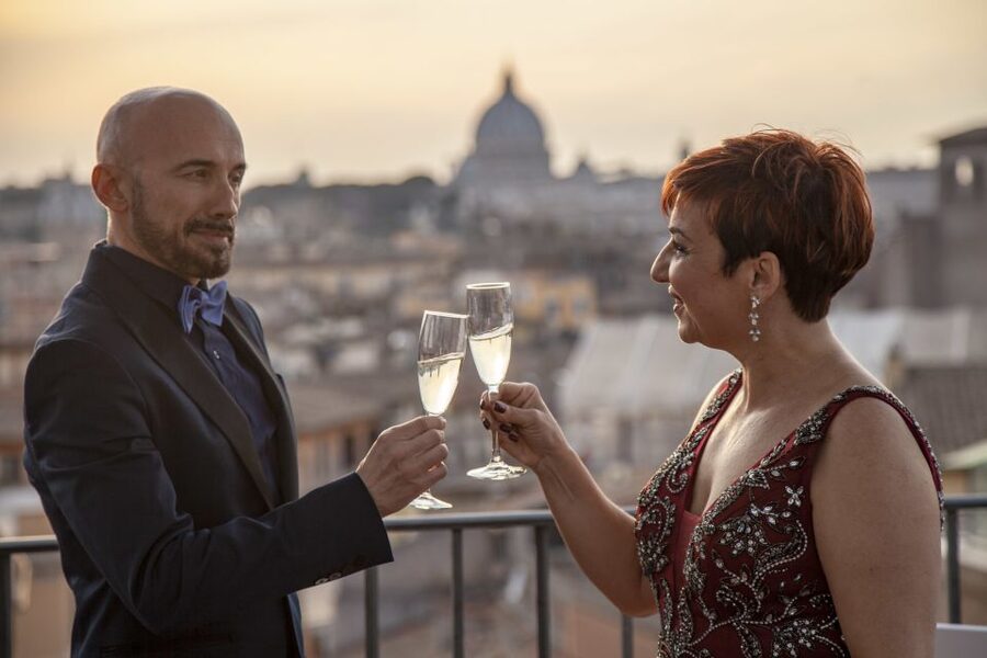 Rome: Rooftop Bar Opera Show - The Borromini Terrace after the concert