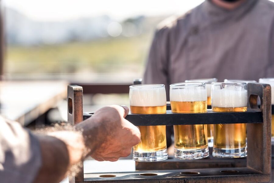 Santorini: Beer Tasting & Pairing Experience & optional Tour - The bioclimatic garden and outdoor seating
