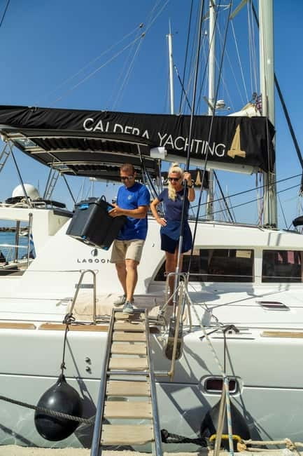 Santorini: Catamaran Cruise with Fresh Meal & Open Bar - Red Beach and White Beach from the catamaran