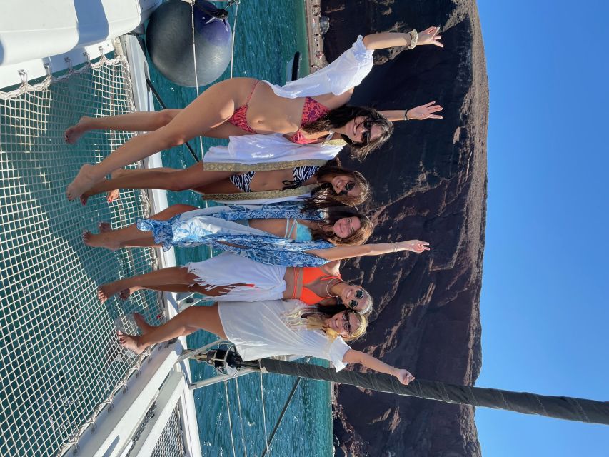 Santorini: Catamaran Cruise with Meal & Open Bar - From your hotel to Vlychada Marina