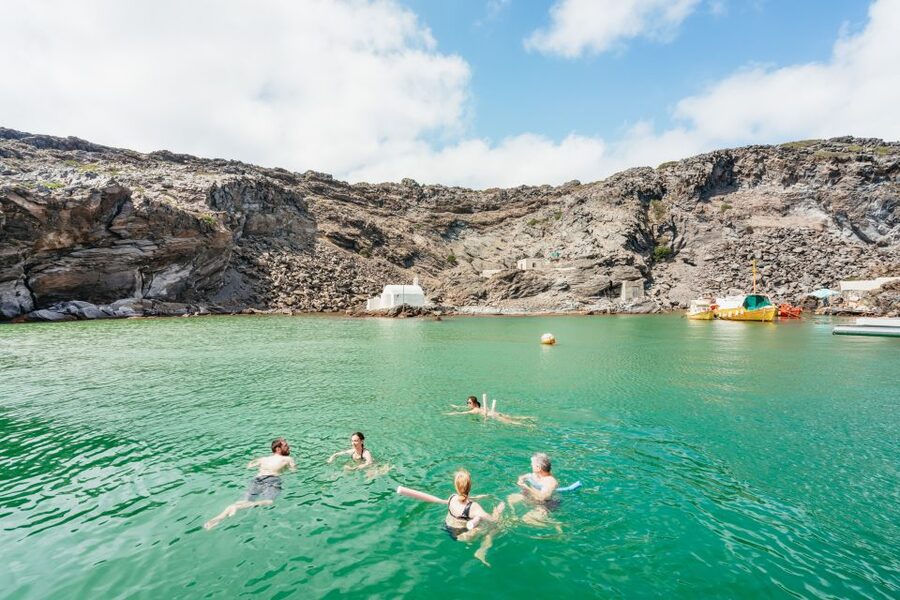 Santorini: Luxury Catamaran Day Trip with Meal and Open Bar - Morning sailing or sunset cruise?