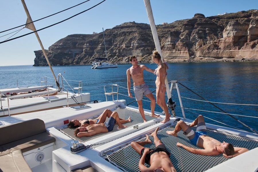 Santorini: Platinum Catamaran Cruise w/ BBQ Meal & Open Bar - Is $117 a fair price?