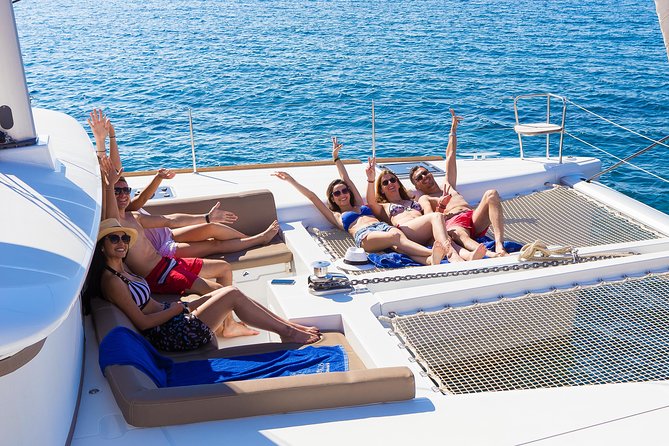 Santorini Private Catamaran Cruise with BBQ, Open Bar & Transfers - White Beach and Mesa Pigadia swimming time