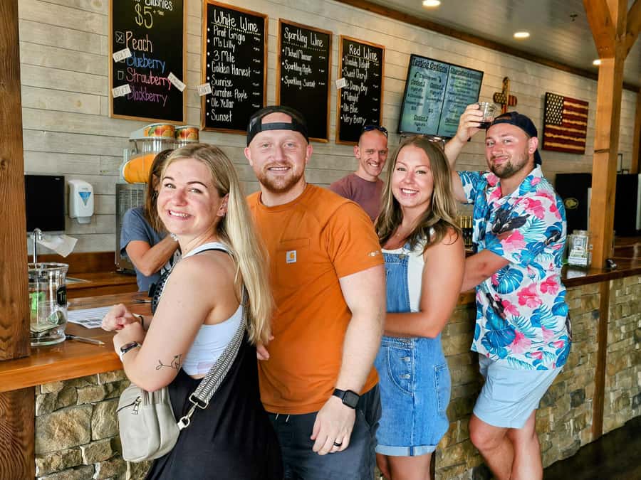 Sevierville: Hillbilly Booze Cruise Tasting Tour - The middle stops: moonshine, whiskey, and local wine