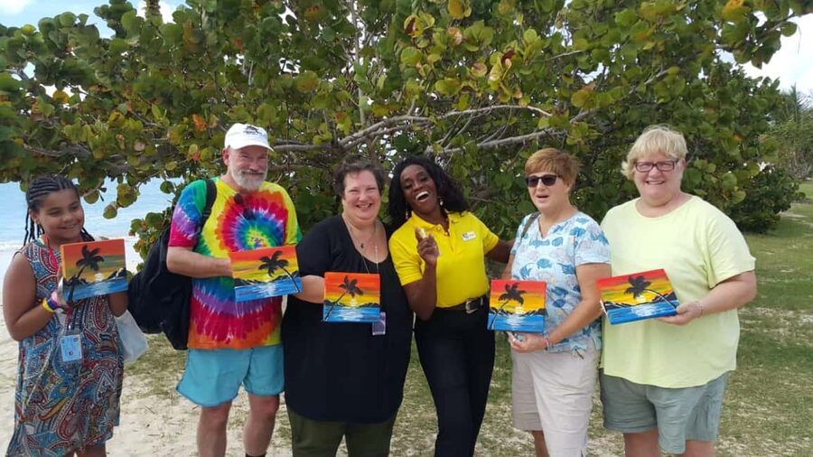 Sip & Paint with lunch on exciting Ffryes Tiki beach Bar - A scenic drive toward Antigua’s west coast