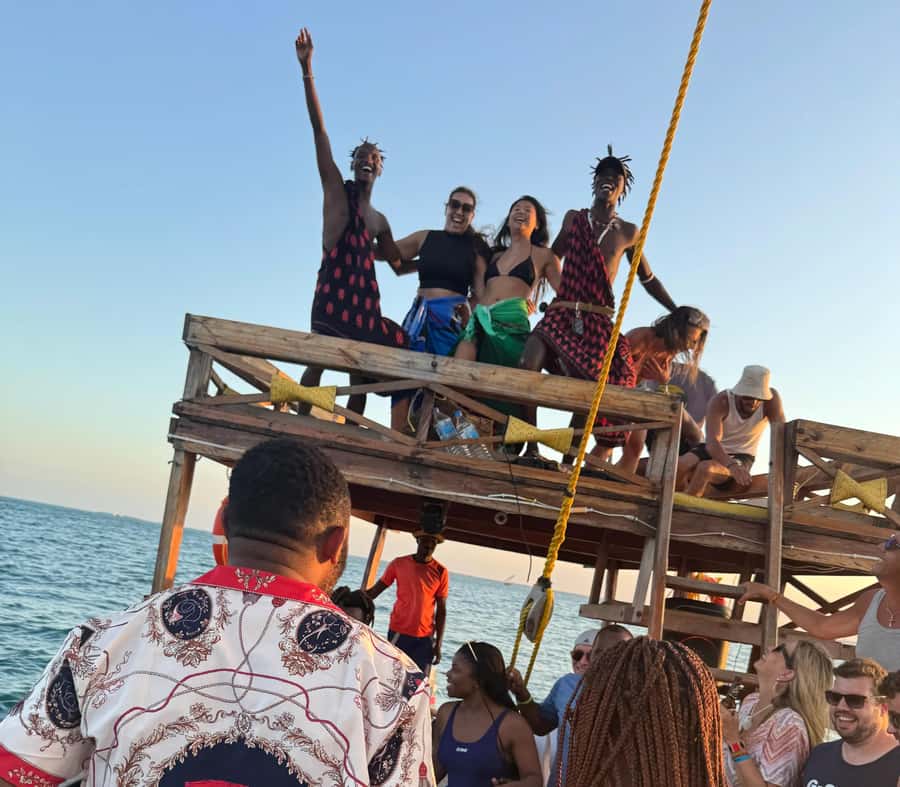 Sunset party cruise in Zanzibar with BoomBoom Boat - The 25-minute swim stop is the main extra
